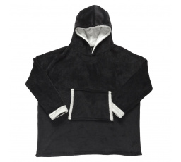 Zateplená mikina s vreckom/ snuddie čierna