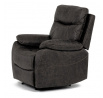 TV a relaxačné kreslo s elektrickým ovládaním, kávový látkový poťah vo vintage dekore, 1 motor 240V