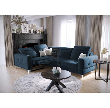Rohová sedacia súprava MALIBU, relax s funkciou spania 185x250 cm - modrá, ľavá Rohová sedacia súprava MALIBU, relax s funkciou spania 185x250 cm - modrá, ľavá