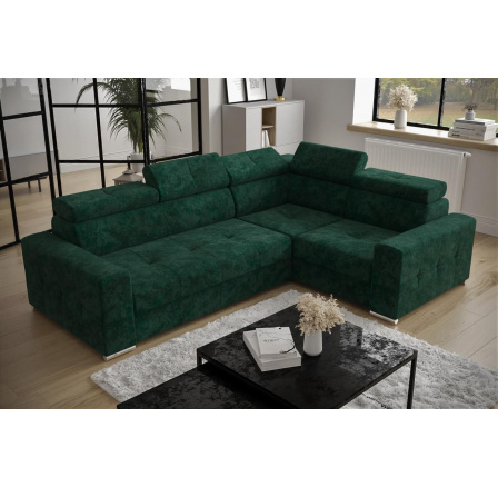 Rohová sedacia súprava s funkciou spania MARGO II 270X197 - zelená, pravá