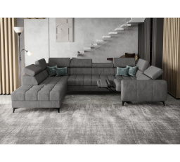 Rohová sedacia súprava PORTO MAX I, relax 225X350X193 cm - sivá, ľavá