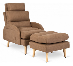 Kreslo HENRY s Podnožkou Hnedé