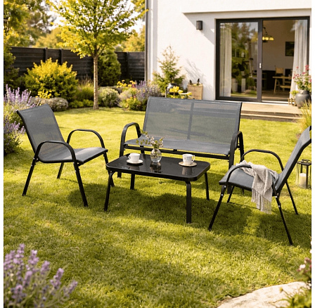 Súprava Záhradného Nábytku MINNESOTA Sivá
