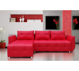 Rohová univerzálna sedacia súprava SARA, Červená Ekokoža 10