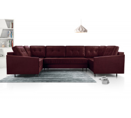 Rohová sedacia súprava v tvare U Aladin bordová