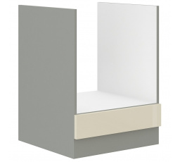 Kuchynská dolná skrinka KARPO 60 D GAZ BB, krémový lesk/sivá