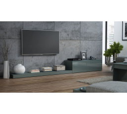 TV komoda LIFE, sivá/lesklá sivá