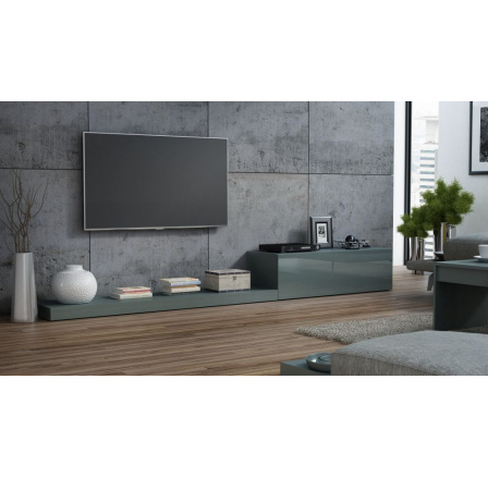 TV komoda LIFE, sivá/lesklá sivá TV komoda LIFE, sivá/lesklá sivá