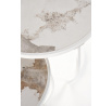 Konferenčný stolík INES, efekt béžového mramoru / biela