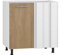 Rohová spodná skrinka VENTO DN-100/82, dub medový/biela