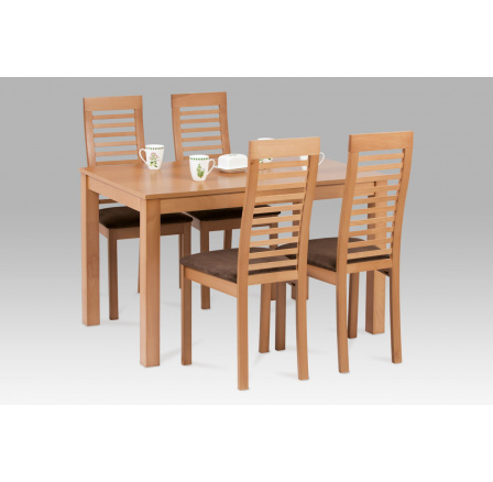 SET 1+4, 120x75 cm, masívne bukové drevo, farba buk