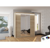 Posuvná skriňa so zrkadlom a LED osvetlením BALANCE 180 Sonoma+Sonoma