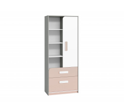 Regál IQ 0301, Šedá Platina/Biela/Púdrová