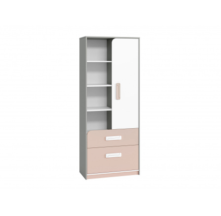 Regál IQ 0301, Šedá Platina/Biela/Púdrová