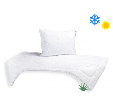 SET Prikrývka Aloe Vera 140x200cm celoročná 850g + Vankúš UNICO AloeVera 70x90cm 900g