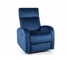 Polohovacie kreslo OLIMP VELVET, Modrý Bluvel 86