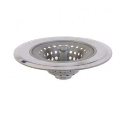 Silikónové/chrómové sitko do drezu sivé