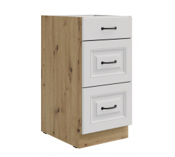 Dolní skříňka STELLO - 40 D 3S BB, Dub Artisan/Bílý mat