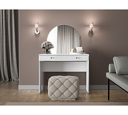 Toaletný stolík GLAMOUR 0501, biela / biely lesk