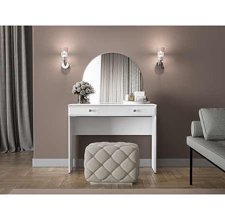 Toaletný stolík GLAMOUR 0501, biela / biely lesk