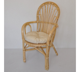 Ratanové kreslo Palmito vankúš svetlo béžová zvýraznenia