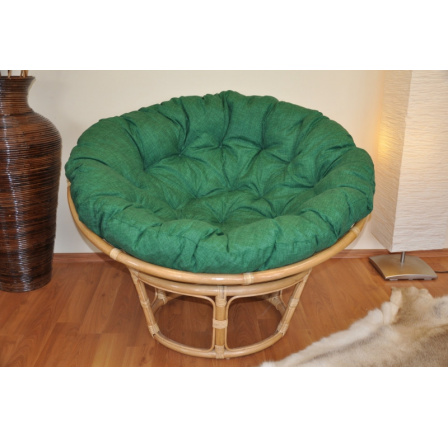 Ratanový papasan 110 cm medový vankúš zelený tmavomodrý Ratanový papasan 110 cm medový vankúš zelený tmavomodrý