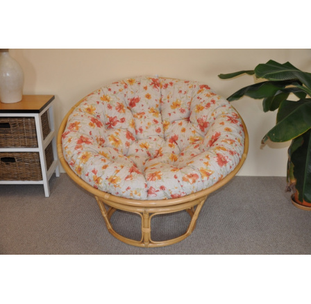 Vankúš na kreslo papasan 110 cm s motívom kvetov