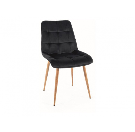 Jedálenská stolička CHIC D VELVET, čierna Bluvel 19/Dub
