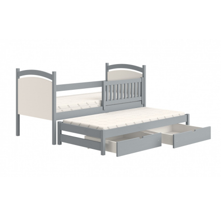 výsuvná posteľ s tabuľou na suché mazanie Amely - farba sivá, rozmer 80x180