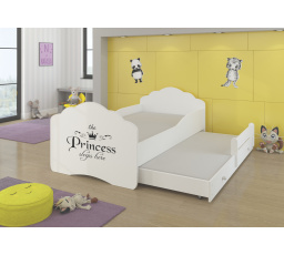 Manželská posteľ s matracom CASIMO II PRINCESS BLACK 160x80 White
