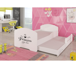 Manželská posteľ s matracom PEPE II PRINCESS BLACK 160x80 White