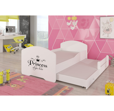 Manželská posteľ s matracom PEPE II PRINCESS BLACK 160x80 White