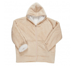 Bunda zateplená na zips/snudie s vreckom béžová