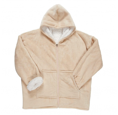 Bunda zateplená na zips/snudie s vreckom béžová Bunda zateplená na zips/snudie s vreckom béžová