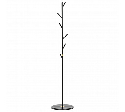 Vešiak drevený stojanový, masív bambus, čierna + zlatá farba