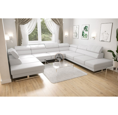 Rohová sedacia súprava EMPORIO MAX I 300X350X220 - pravá, Eko koža biela Rohová sedacia súprava EMPORIO MAX I 300X350X220 - pravá, Eko koža biela
