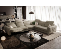 Rohová sedacia súprava MALIBU MAX, relax 320x250 prírodná koža - ľavá