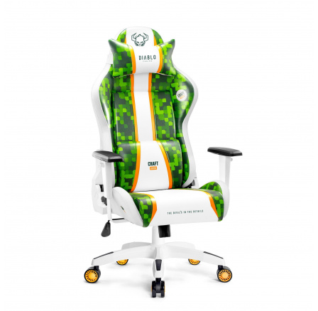 Herné kreslo One 2.0 Normálna veľkosť, Craft Edition, bielo-zelené