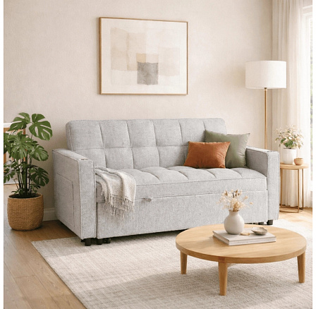 Rozkladacie kreslo ASTER 2 na spanie Sivé