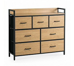 Komoda so zásuvkami HUDSON 98 cm Dub/Čierna