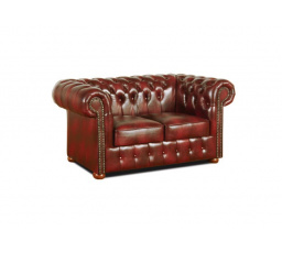 Pohovka Chesterfield Classic 2 koža bordová
