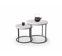 Konferenčný stôl OREO sada, efekt bieleho mramoru