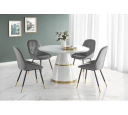 Jedálenský stôl VEGAS, biely/zlatý