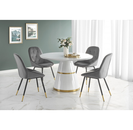 Jedálenský stôl VEGAS, biely/zlatý