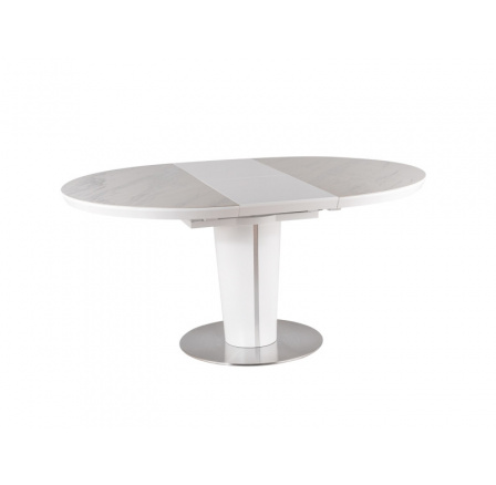 Jedálenský stôl ORBIT CERAMIC, efekt bieleho mramoru/biely mat