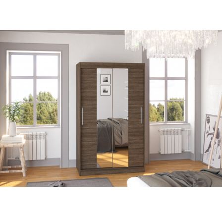 Posuvná skriňa so zrkadlom SANTOS 120 Choco+Choco