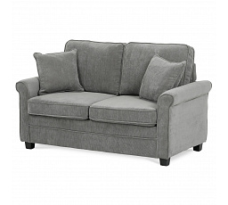 Rozkladacia pohovka s matracom, 2-miestna, poťah menčestrová sivá látka