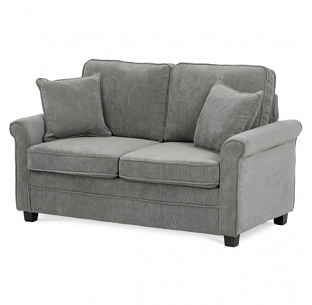 Rozkladacia pohovka s matracom, 2-miestna, poťah menčestrová sivá látka