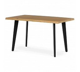 Stôl jedálenský, 130x80x75 cm, MDF doska, dekor divoký dub, kov, čierny lak
