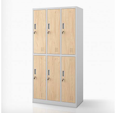 Sociálna šatníková skriňa BHPX šedá / dub sonoma 6-dverová: Eco Design IGORT, 900 x 1850 x 450 mm Sociálna šatníková skriňa BHPX šedá / dub sonoma 6-dverová: Eco Design IGORT, 900 x 1850 x 450 mm